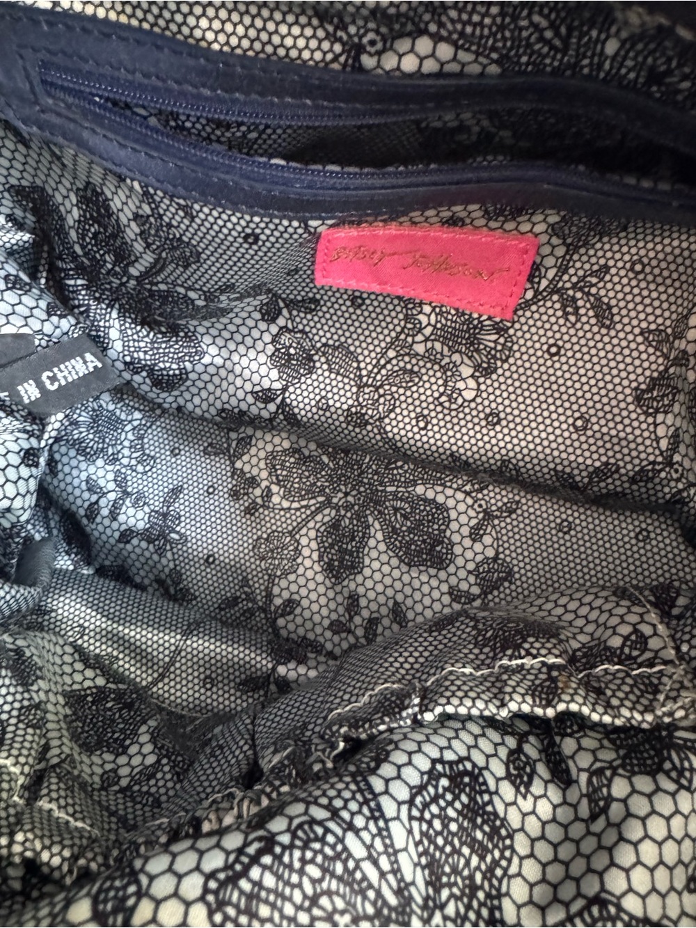 Betsey Johnson Vintage Y2K Metallic Blue Studded Hobo Bag - Picture 7 of 11